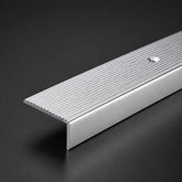 40 x 20mm Aluminium Non-Slip Ribbed Stair Nosing Edge Trim Screw Fix in silver color