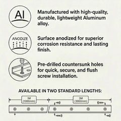 Aluminium door threshold bar screw fix feature