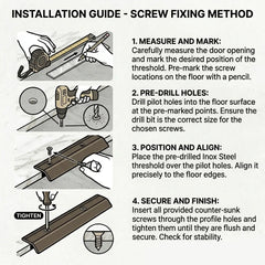 Aluminium door threshold bar screw fix installation guide