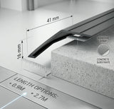 Anodised aluminium self-adhesive door threshold Diagram