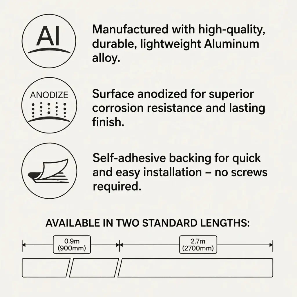 aluminum stair nosing profile with anti-slip grooves, Features