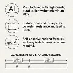 aluminum stair nosing profile with anti-slip grooves, Features