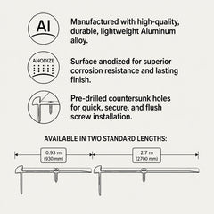 Aluminium LVT Stair Nosing Edge Profile key feature