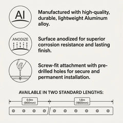Anodised aluminium anti-slip stair nosing 35x35mm screw fitting ribbed edge trim for stairs key feature