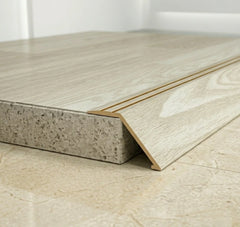 A47 41mm aluminium wood effect self adhesive door threshold ramp profile UK Wooden Arctic Oak Finish