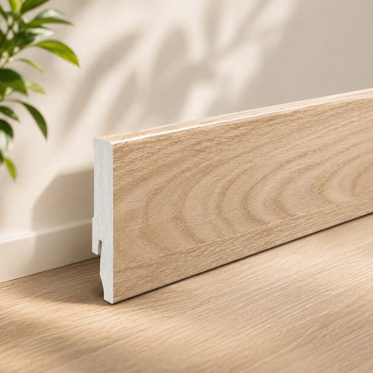 80mm polystyrene skirting board cascadia wood finish wall floor edge trim UK