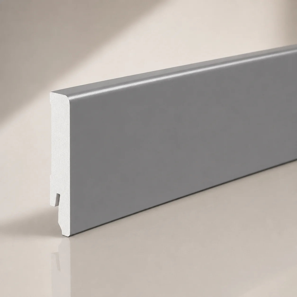 80mm polystyrene skirting board Dark gray finish wall floor edge trim UK