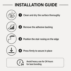 Aluminum stair nosing profile with anti-slip grooves self adhesive Installation guide