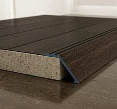 A47 41mm aluminium wood effect self adhesive door threshold ramp profile UK Wooden Japnese Chestnut Finish