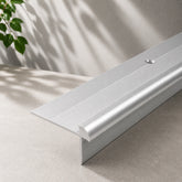 Anodised Aluminium LVT Stair Nosing Edge Profile for 5mm Flooring in silver color