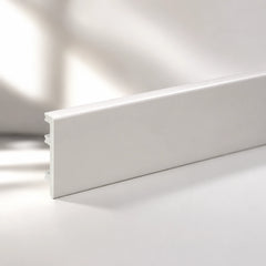 Cashmere PVC skirting board 80mm profile close up finish UK