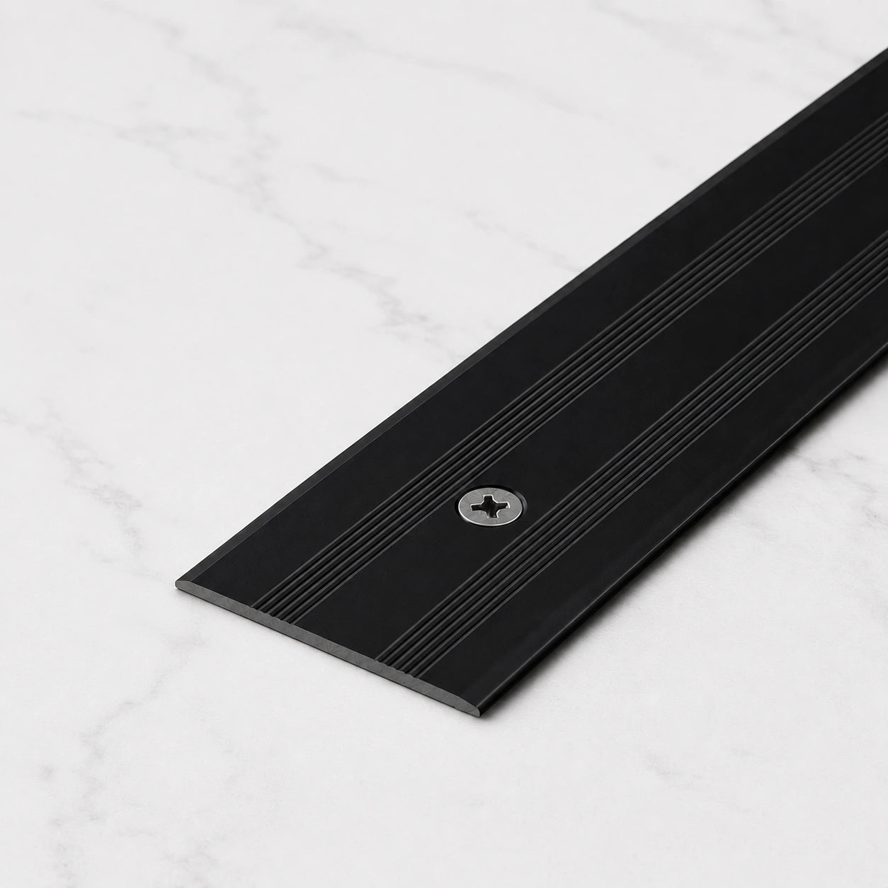 Aluminium Flat Screw Fix Door Threshold Strip in black color