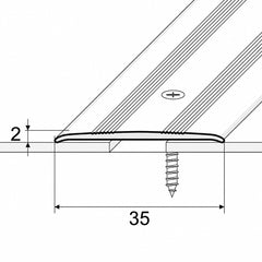 Aluminium Flat Screw Fix Door Threshold Strip technical diagram