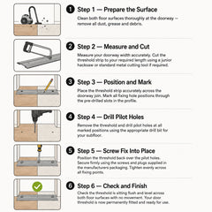 Aluminium Flat Screw Fix Door Threshold Strip installation guide