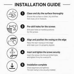 Aluminium Stair Nosing with Rubber Insert Screw Fix installation guide
