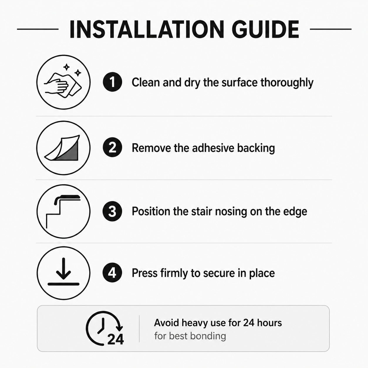 Aluminium Stair Nosing with Rubber Insert Self adhesive installation guide