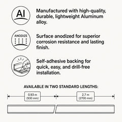Anodised Aluminium Flat Self Adhesive Door Threshold Strip key features