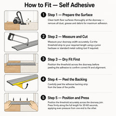 Anodised Aluminium Flat Self Adhesive Door Threshold Strip Installation guide
