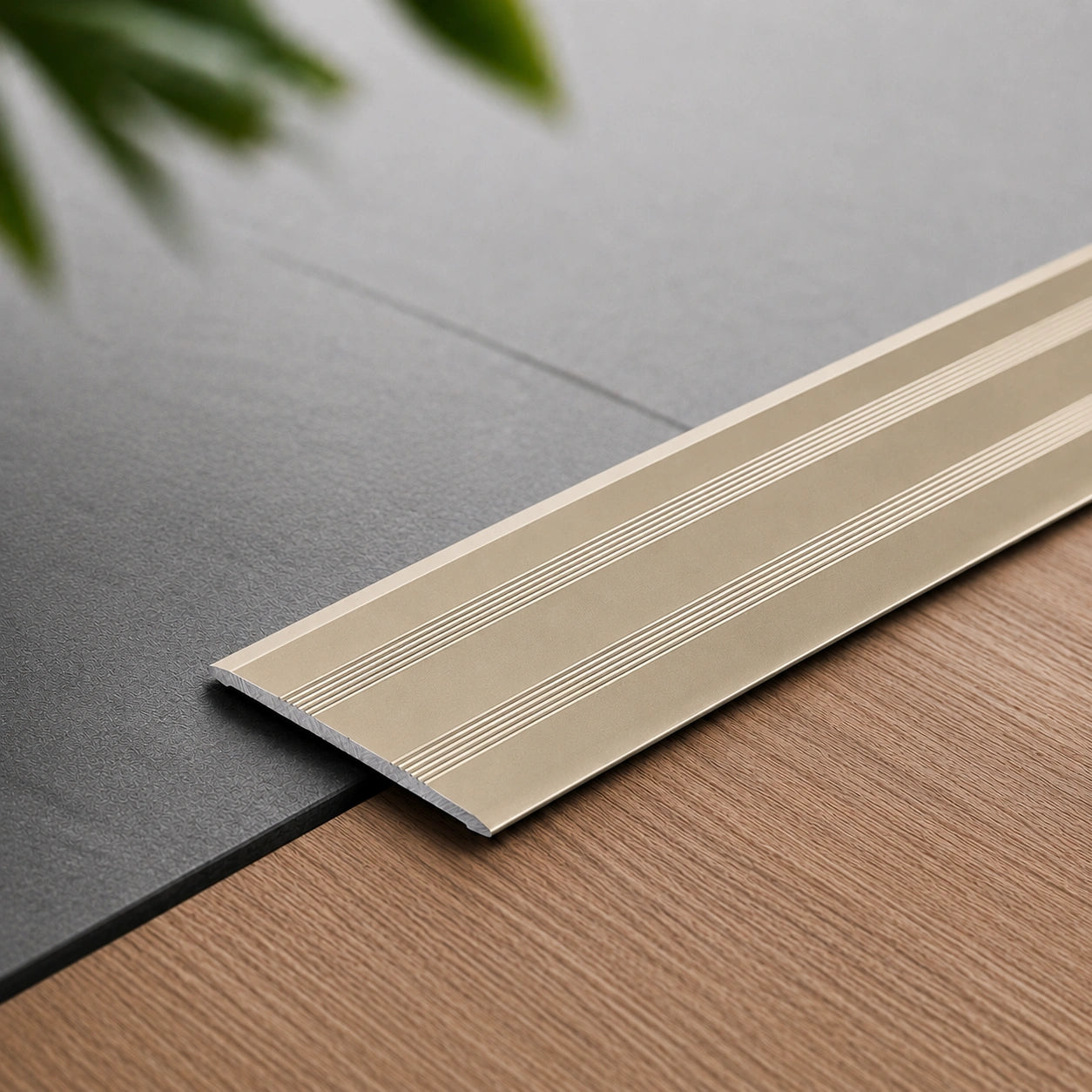 Anodised Aluminium Flat Self Adhesive Door Threshold Strip in Champagne color