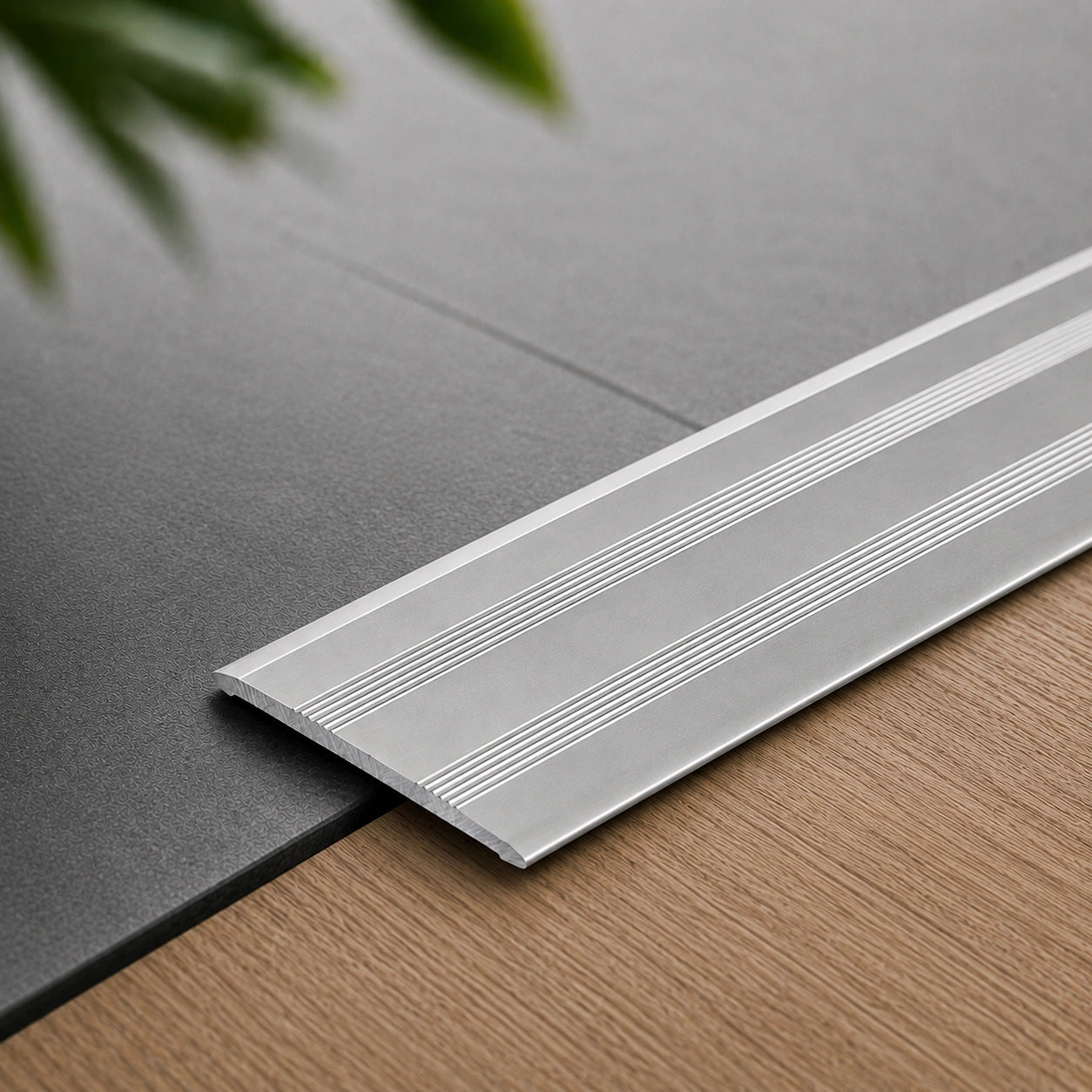 Anodised Aluminium Flat Self Adhesive Door Threshold Strip in Inox color