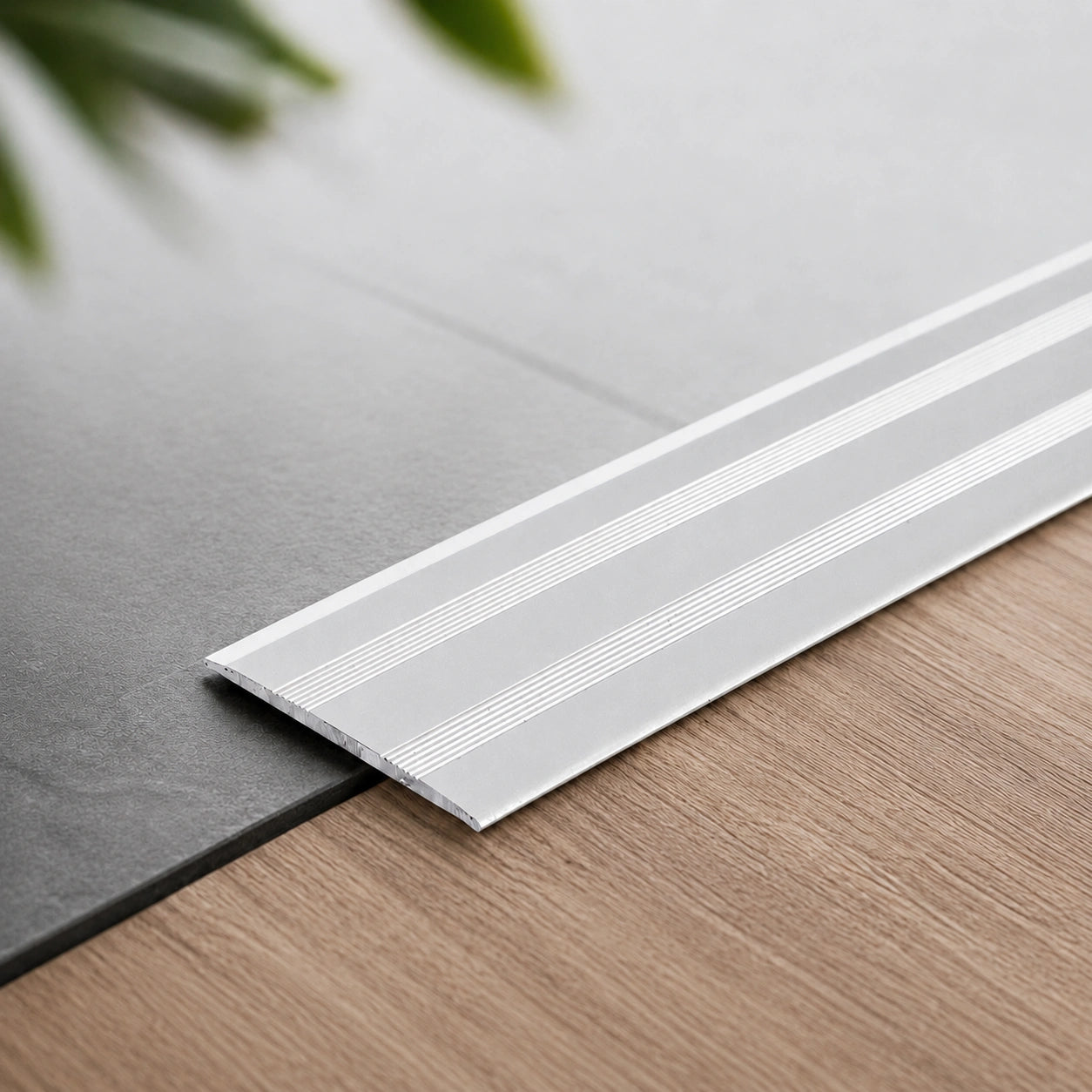 Anodised Aluminium Flat Self Adhesive Door Threshold Strip in silver color