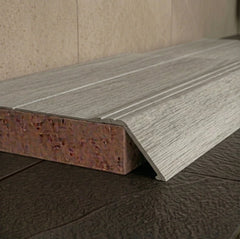 A47 41mm aluminium wood effect self adhesive door threshold ramp profile UK Wooden White Oak Finish