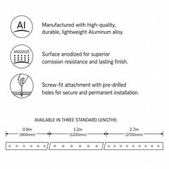 Aluminium Stair Nosing with Rubber Insert Screw Fix features