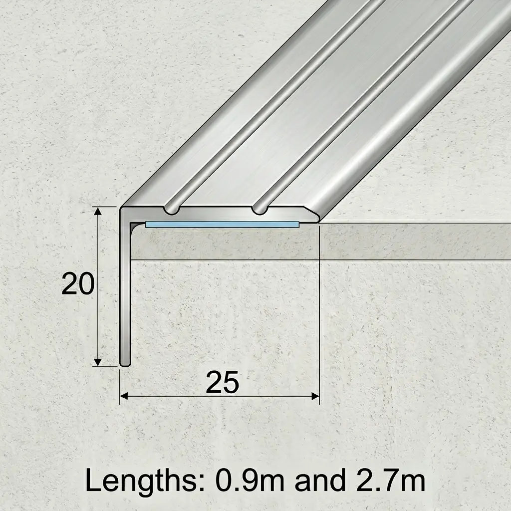 aluminum stair nosing profile with anti-slip grooves, Diagram