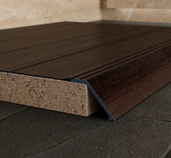 A47 41mm aluminium wood effect self adhesive door threshold ramp profile UK Wooden African Ebony Finish
