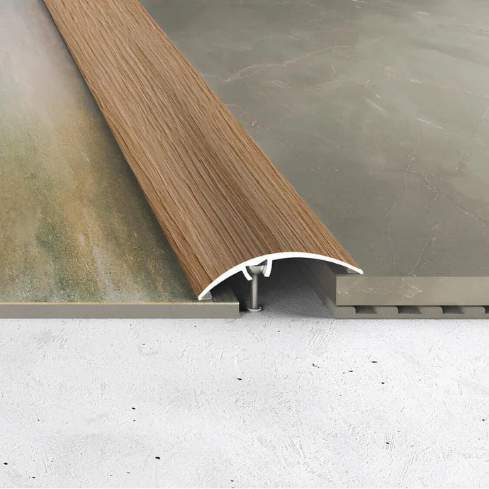 A65 50mm Aluminium Wood Effect Door Threshold Strip