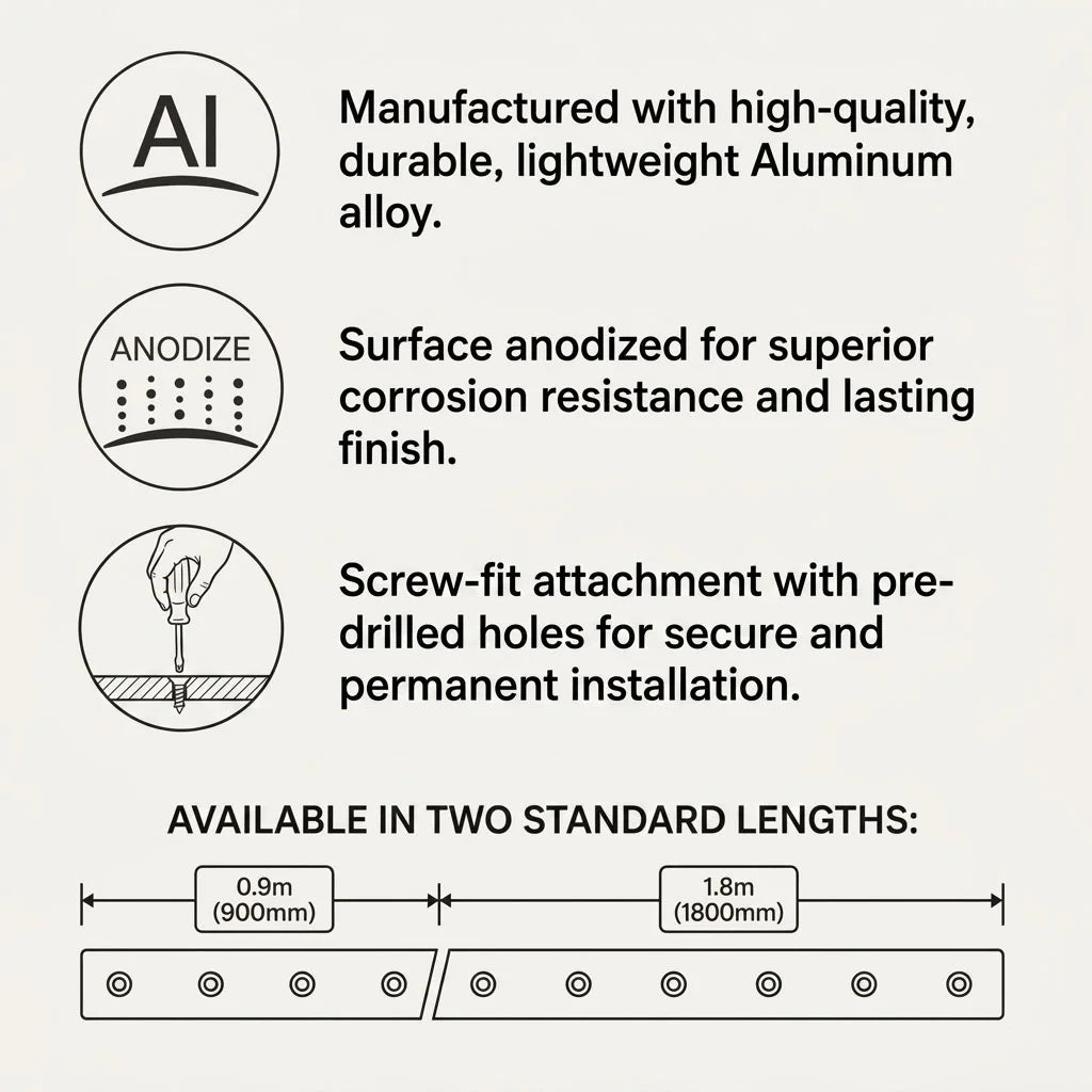 Anodised aluminium anti-slip stair nosing 35x35mm screw fitting ribbed edge trim for stairs key feature