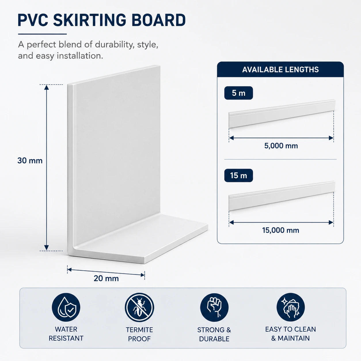 Flexible PVC Skirting Board  self-adhesive wall base molding for floor edging and corner protection Diagram
