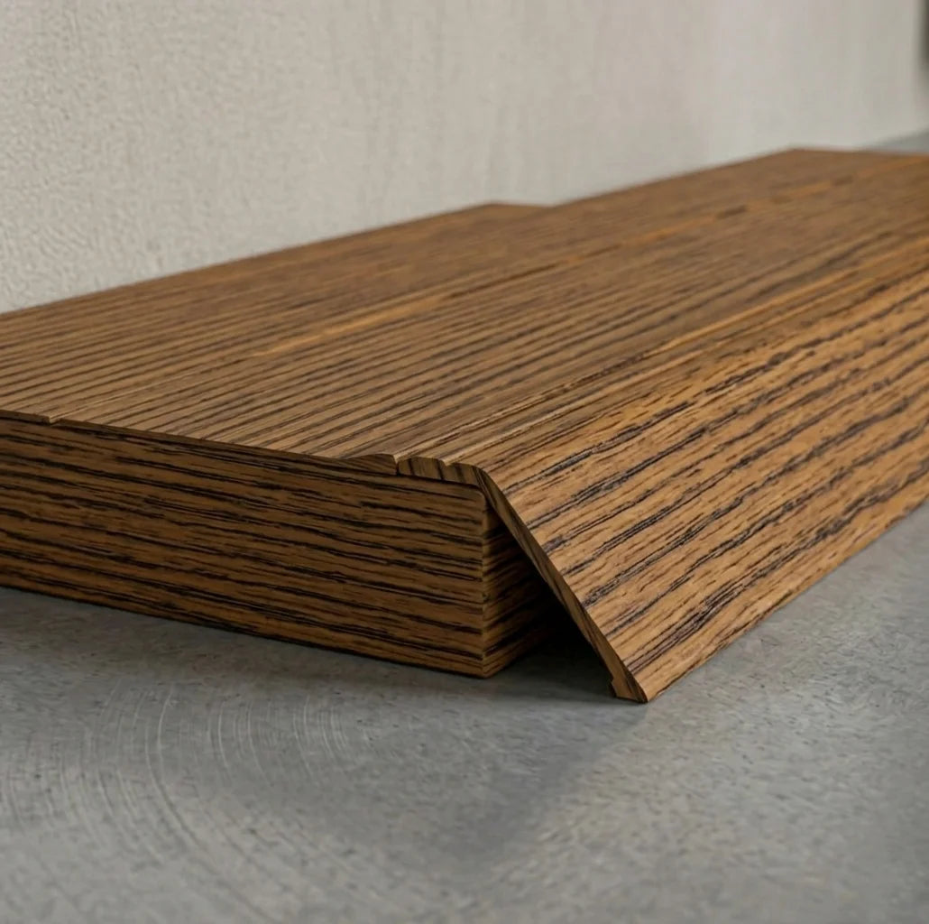 A47 41mm aluminium wood effect self adhesive door threshold ramp profile UK Wooden Golden Oak Finish