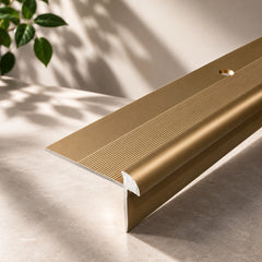 Anodised Aluminium LVT Stair Nosing Edge Profile for 5mm Flooring in champagne color