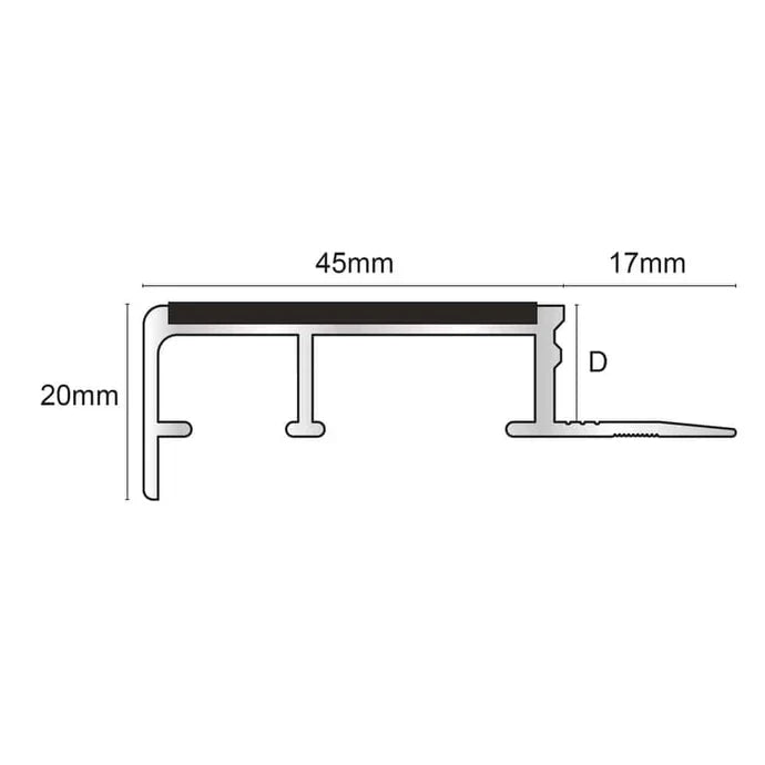 NTS - 2.8m Slimline Ceramic Tile-In Nosing Non Slip Tredsafe®