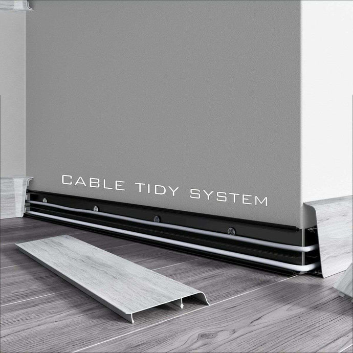 PVC Skirting Board Lima 72mm With Cable Management System