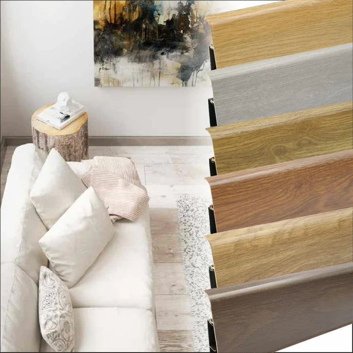 PVC Skirting Board Lima 72mm With Cable Management System