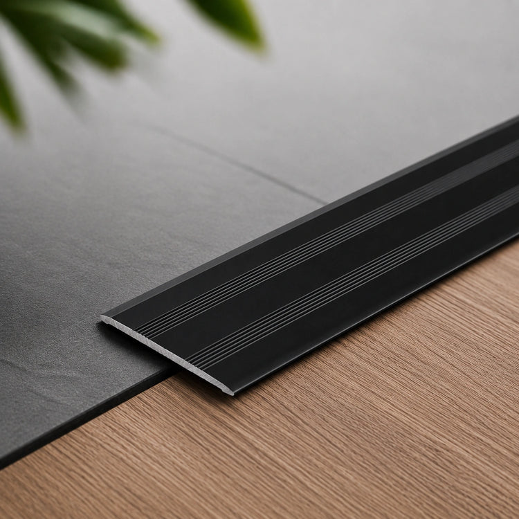 Anodised Aluminium Flat Self Adhesive Door Threshold Strip in black color