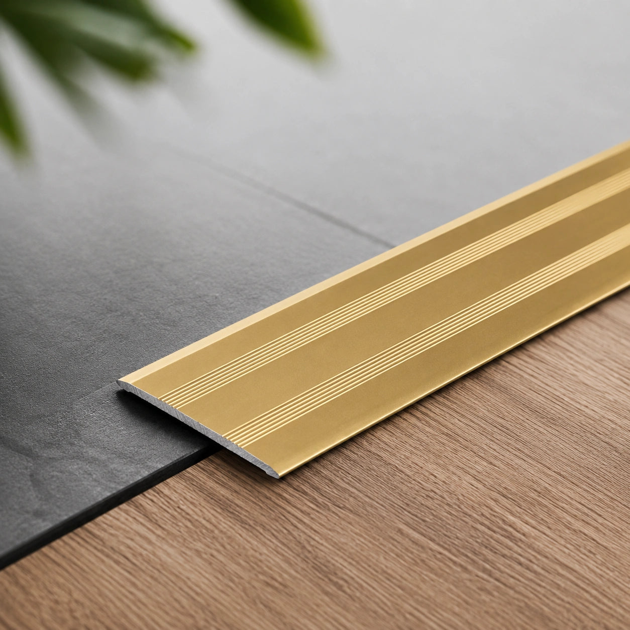Anodised Aluminium Flat Self Adhesive Door Threshold Strip in silver color gold