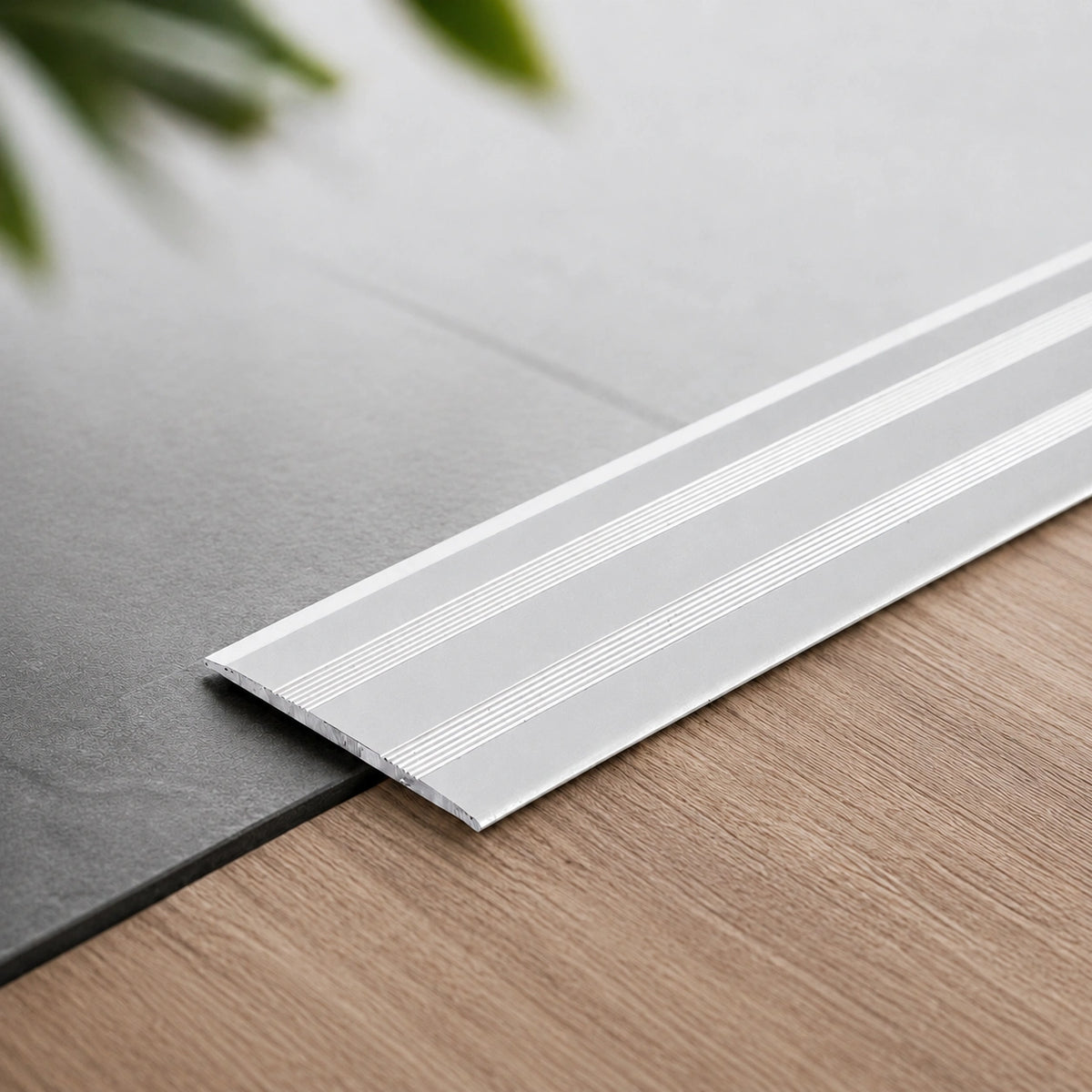 Anodised Aluminium Flat Self Adhesive Door Threshold Strip in silver color