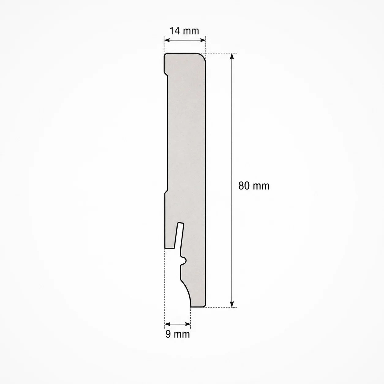 80mm polystyrene skirting board wall floor edge trim UK Diagram