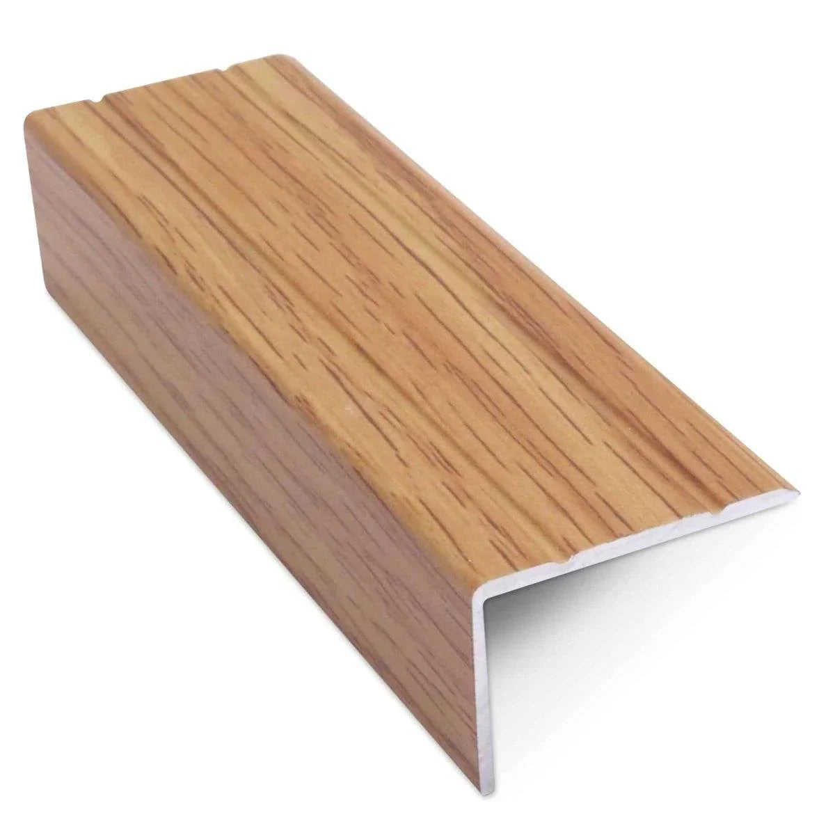 NAS - Aluminium Retro Fit Self Adhesive Non Slip Stair Nosing 25x10mm  Matt Silver  Matt Brass