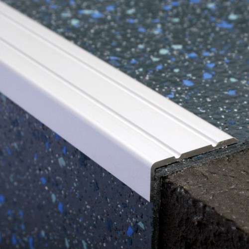 NAS - Aluminium Retro Fit Self Adhesive Non Slip Stair Nosing 25x10mm  Matt Silver  Matt Brass