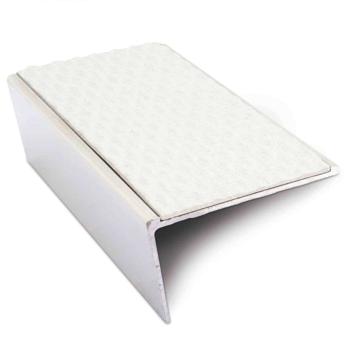 NSL02 Tredsafe 57 x 32mm Aluminium Non Slip Stair Nosing Rakeback Edge Trim With Pvc Insert